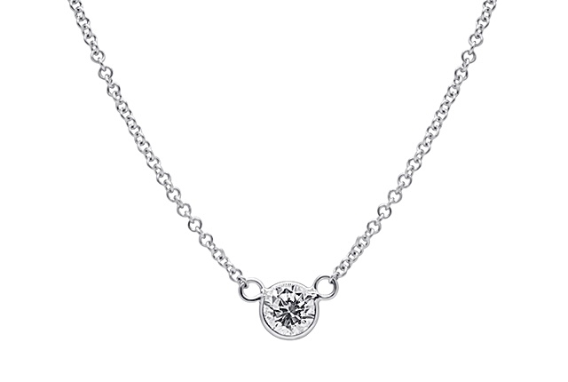 Diamond Solitaire Bezel Necklace