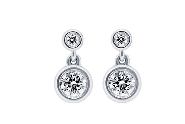 Bezel Drop Earrings