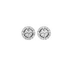 14K White Gold 3/4CTW Diamond Framed Stud Earrings