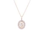 14K Yellow Gold 1 1/3ctw Diamond Oval Halo Pendant