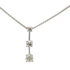 18K White Gold 1/1ctw Diamond 3 Stone Pendant