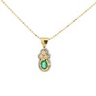 18K White and Yellow Gold 1/6ctw Diamond and Sapphire Pendant