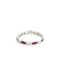 18K White Gold Ring with 0.17ctw Diamonds and 0.40ctw Rubies