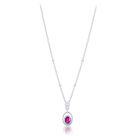 18K White Gold Necklace with 0.44ctw Diamonds and 0.74ctw Rubies