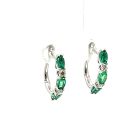 14K White Gold Earrings with 0.36ctw Diamonds and 1.27ctw Emeralds