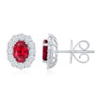 18K White Gold Earrings with 0.81ctw Diamonds and 1.75ctw Rubies