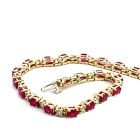14K Yellow Gold Bracelet with 1.10ctw Diamonds and 6.80ctw Rubies