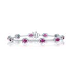 14K White Gold Bracelet with 1.85ctw Diamonds and 2.91ctw Rubies