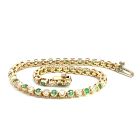 14K Yellow Gold Bracelet with 1.32ctw Diamonds and 1.16ctw Emeralds