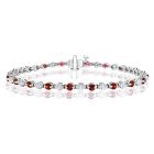 14K White Gold Bracelet with 1.75ctw Diamonds and 2.25ctw Rubies