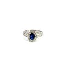 18K White Gold Ring with 0.52ctw Diamonds and 0.85ctw Sapphires