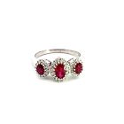 14K White Gold Ring with 0.24ctw Diamonds and 0.88ctw Rubies