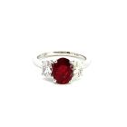 14K White Gold Ring with 0.61ctw Diamonds and 2.07ctw Rubies