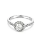 14K White Gold 5/8ctw Diamond Halo Engagement Ring GIA 2235707181 Round .41 DVS2 EXVGEX Medium