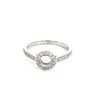 14K White Gold Semi-Mount with 0.25ctw Diamonds