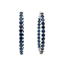 18K White Gold 6.70ctw Blue Sapphire Earrings