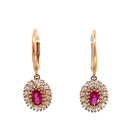 18K Rose Gold 1.10ctw Ruby and 0.58ctw Diamond Earring