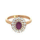 14K Yellow Gold 0.55ctw Ruby and 0.42ctw Diamond Ring