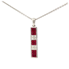 14K White Gold 1.12ctw Ruby and 0.64ctw Diamond Pendant