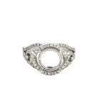 18K White Gold 7/8ctw Diamond Halo Semi Mount Ring