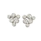14K White Gold 1/1ctw Diamond Bubble Earrings
