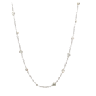 14K White Gold 2/1ctw Diamond by the Yard Necklace 18" 22 stations