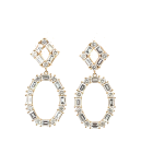18K Yellow Gold 2 3/4ctw Diamond Baguette and Round Drop Earrings