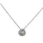 14K White Gold 1.00ct Diamond Solitaire Slide Pendant GIA 5232688528 Round 1.00 FI1 VGEXVG Faint