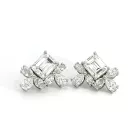 18K WG 6.13ctw Diamond Mix Shape Fashion Earrings with GIA 2231788120 Emerald 1.83 EVS1 VGGD None and GIA 5232898084 Emerald 1.97 EVS2 VGGD None and 2.33ctw Marquise and Pear Diamonds