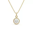 14K Yellow Gold 2.44ctw Diamond Solitaire Pendant GIA 5232572282 Circular Brilliant 2.44 LVS1 GDFA Faint