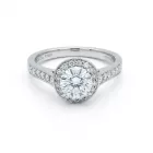 Tiffany & Co. Platinum .90ctw Diamond Tiffany Embrace Halo Round .71ct FVVS1