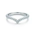 Tiffany & Co. Platinum .17ctw Diamond V Ring