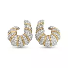 18K Yellow Gold and White Gold 7/1ctw Pave Earrings