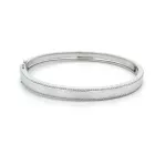 14K White Gold 1/1ctw Diamond Bangle Bracelet