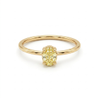 18K Yellow Gold Diamond Solitaire Ring with GIA 2316998134 Oval 0.51 Fancy Yellow I1 EXVG Faint