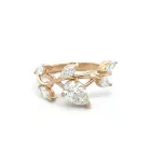 14K Yellow Gold 1,25ctw Diamond Vine Ring with GIA 2231685353 Pear .72 GSI2 EXVG None