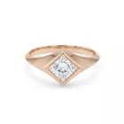 14K Yellow Gold 1.03ct Princess Diamond Knife Edge ring size 6.5