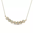 14K Yellow Gold 1.82ctw Diamond Bezel 7-Stone Smile Necklace