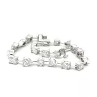 14K White Gold 7.56ctw Fancy Shape Diamond Bracelet 21 stones