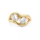18K Yellow Gold 1.43ctw Diamond Fashion Ring GIA 1232923582 Round .70 ISI1 EXEXEX None GIA 6233923859 Round .73 ISI2 EXEXEX None