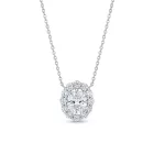 18K White Gold 1.47ctw Diamond Pendant with GIA 13551491 1.02 Oval DVS2 GDGD None center