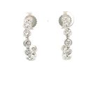 14K White Gold 1 1/4ctw Diamond Bezel J Hoops
