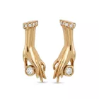14K Yellow Gold 1/2ctw Diamond Hand Earrings