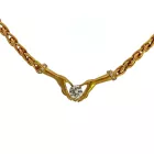18K Yellow Gold 1 1/3ctw Diamond Hand Necklace with Round 1 1/5ctw JI1 Center