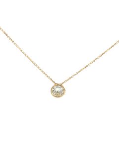 14K Yellow Gold Diamond Bezel Pendant with 0.57ct Diamond
