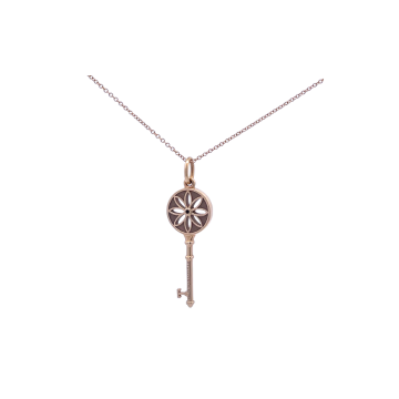 Tiffany & Co. 18K Yellow Gold Diamond Daisy Key Necklace