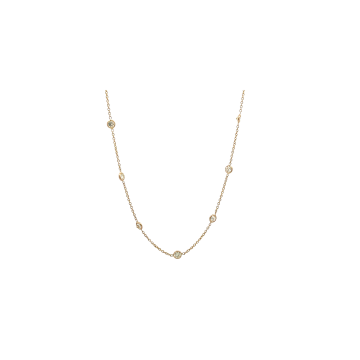 14K Yellow Gold 2 1/4ctw Diamond by the Yard Necklace18" 16 stations