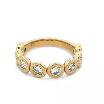 18K Yellow Gold 1.66ctw Diamond Bezel Band
