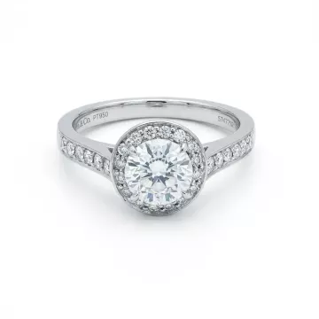 Tiffany & Co. Platinum .90ctw Diamond Tiffany Embrace Halo Round .71ct FVVS1