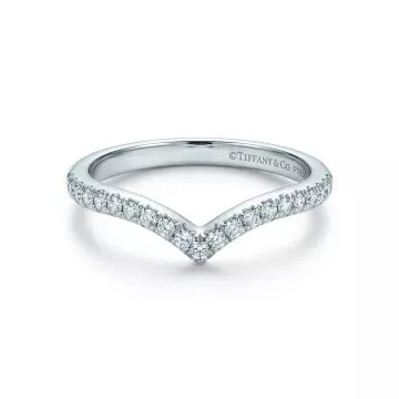 Tiffany & Co. Platinum .17ctw Diamond V Ring